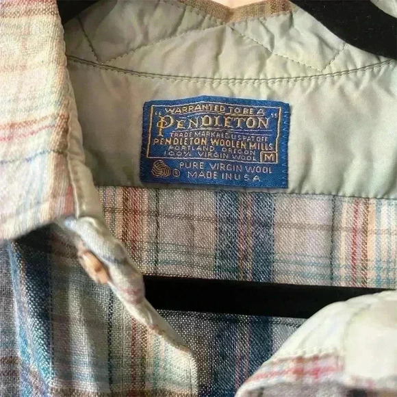 Pendleton Men's Vintage Plaid Wool Button-Up Shirt Size M Multicolor - Picture 2 of 9